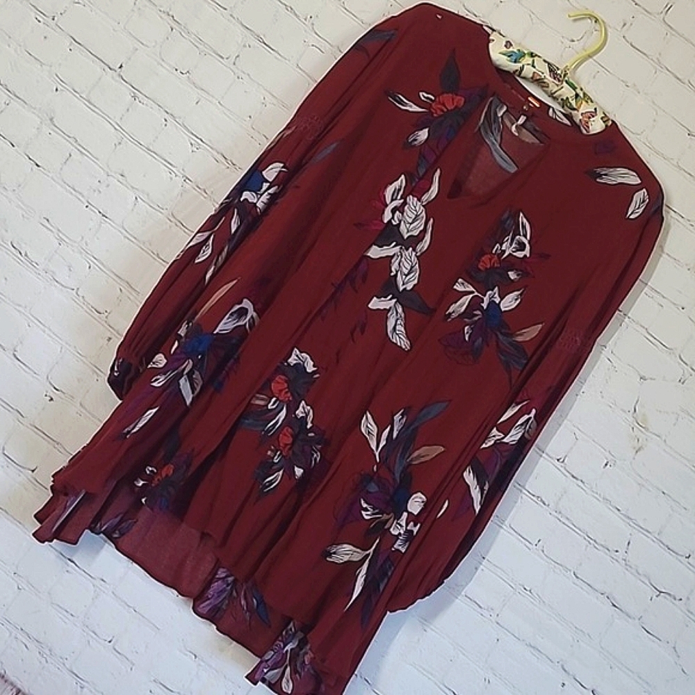 Free People Electric Orchid Tree Swing Tunic Dress Red Boho Peasant Festival XS - Picture 7 of 17